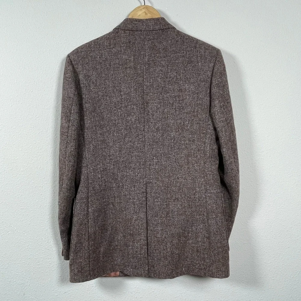 Harris Tweed Skaw's of Perth Blazer Mens 40‎ Brown Mauve Wool Excellent Vintage
